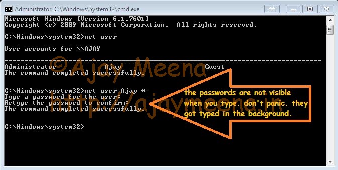cmd change user password windows